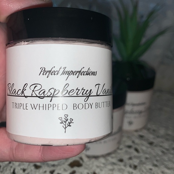 Sweet Black Raspberry Vanilla Whipped BodyButter Handmade in Small Batches Vegan - Picture 2 of 9